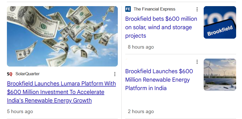 Brookfield Launches $600 Million Renewable Energy Platform Lumara in India